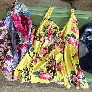 Yellow Floral Halter top set of three